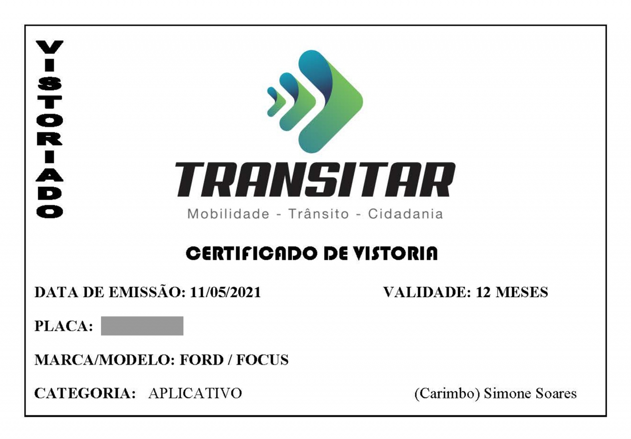 Dr. Lauri apresentou à Transitar um modelo de certificado de vistoria que poderia ser adesivado nos carros